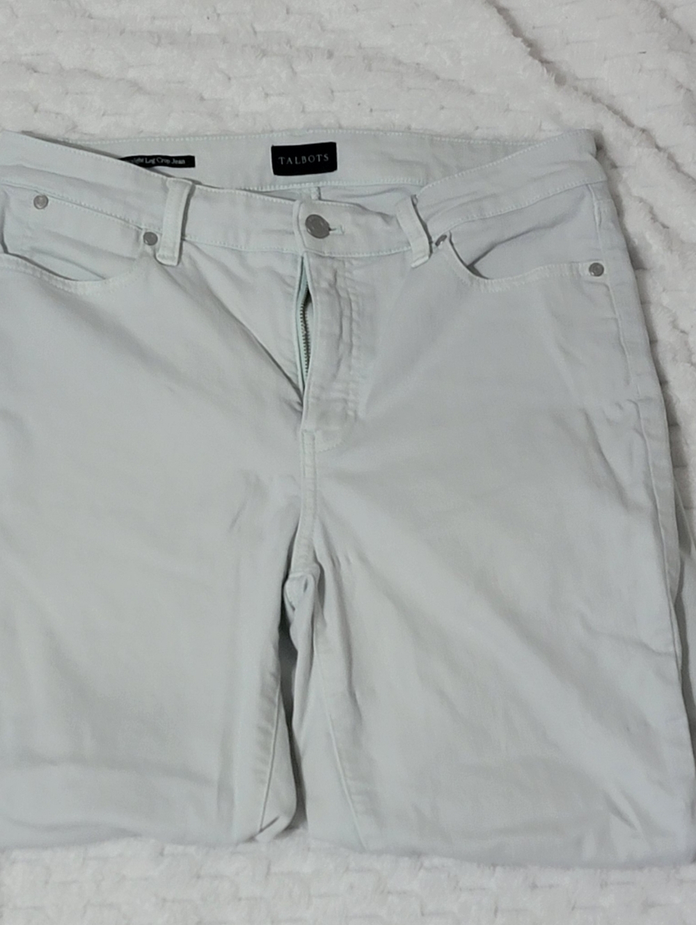 Talbots Straight Leg Crop Jeans in Light Mint Size 8